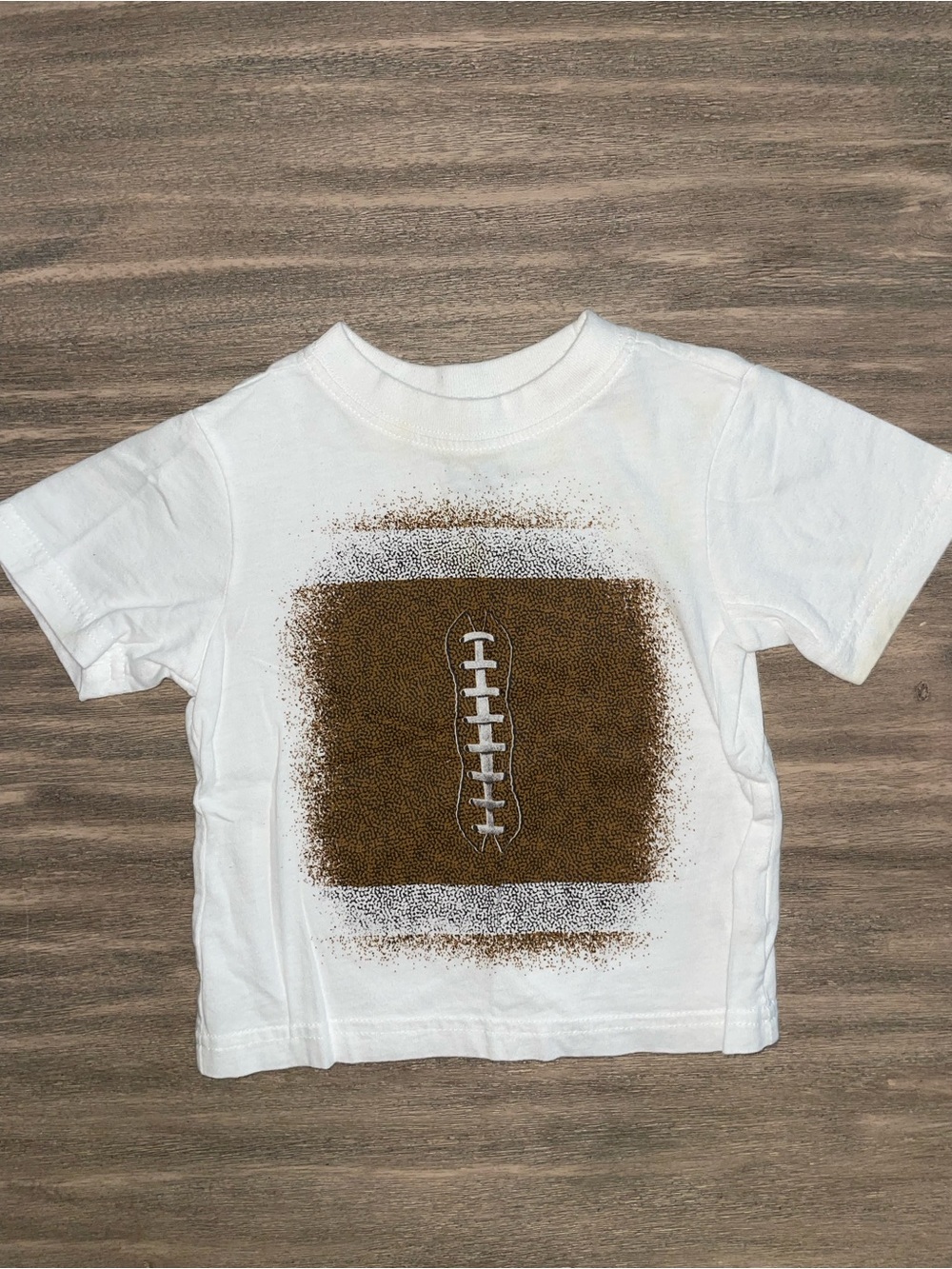 Place White Tee with Brown Football Graphic